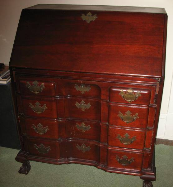 Dropfront Secretary Desk by Monitor Furniture Co antique appraisal